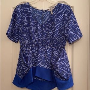 Blue short sleeve blouse